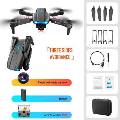 Drone 4K Double Caméra avec Évitement d’Obstacles à 3 Côtés – Télécommande et Stabilisation